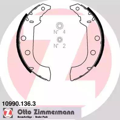 Zimmermann 10990.136.3 - Комплект тормозных колодок, барабанные autodif.ru