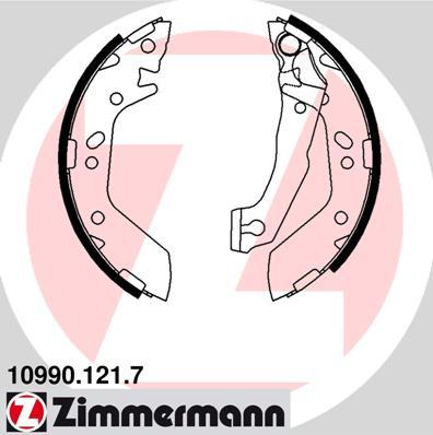 Zimmermann 10990.121.7 - Комплект тормозных колодок, барабанные autodif.ru