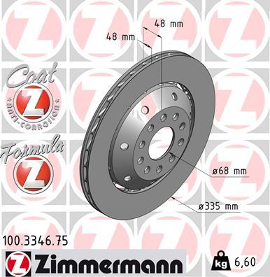 Zimmermann 100.3346.75 - Тормозной диск autodif.ru