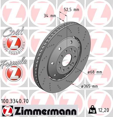 Zimmermann 100.3340.70 - Тормозной диск autodif.ru
