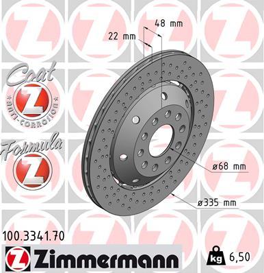 Zimmermann 100.3341.70 - Тормозной диск autodif.ru