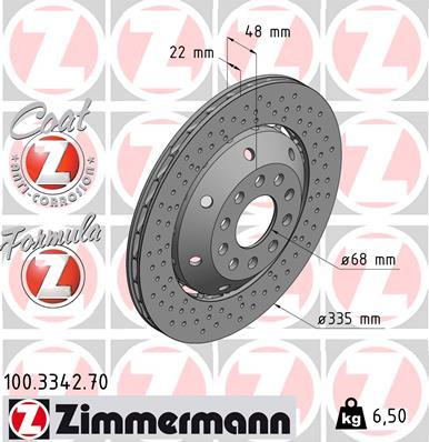 Zimmermann 100.3342.70 - Тормозной диск autodif.ru