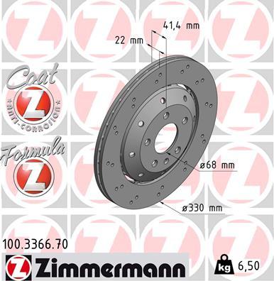 Zimmermann 100.3366.70 - Тормозной диск autodif.ru