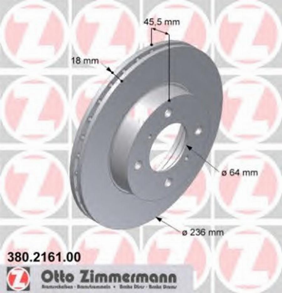 Zimmermann 380.2161.00 - Тормозной диск autodif.ru