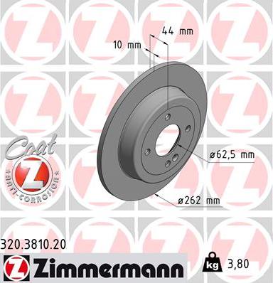 Zimmermann 320.3810.20 - Тормозной диск autodif.ru
