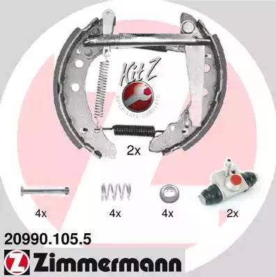 Zimmermann 20990.105.5 - Комплект тормозных колодок, барабанные autodif.ru