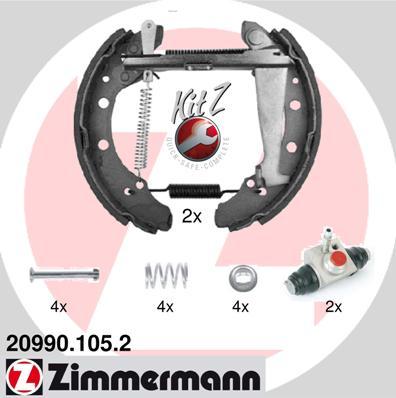 Zimmermann 20990.105.2 - Комплект тормозных колодок, барабанные autodif.ru