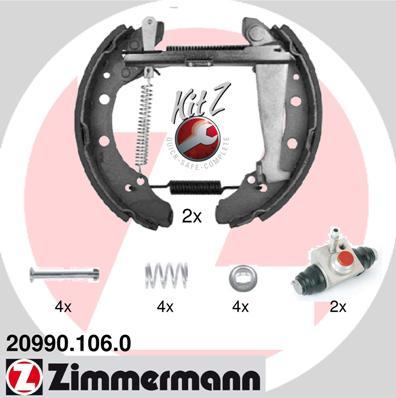 Zimmermann 20990.106.0 - Барабанные тормозные колодки autodif.ru
