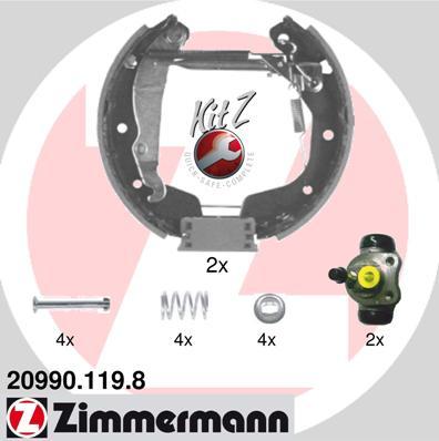 Zimmermann 20990.119.8 - Комплект тормозных колодок, барабанные autodif.ru
