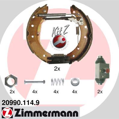 Zimmermann 20990.114.9 - Комплект тормозных колодок, барабанные autodif.ru