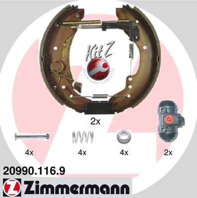 Zimmermann 20990.116.9 - Комплект тормозных колодок, барабанные autodif.ru