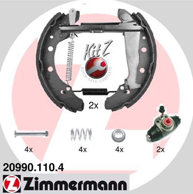 Zimmermann 20990.110.4 - Комплект тормозных колодок, барабанные autodif.ru