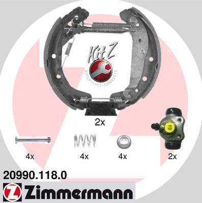 Zimmermann 20990.118.0 - Комплект тормозных колодок, барабанные autodif.ru