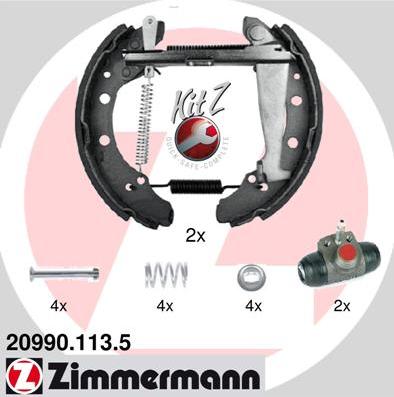 Zimmermann 20990.113.5 - Комплект тормозных колодок, барабанные autodif.ru