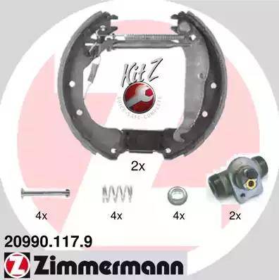 Zimmermann 20990.117.9 - Комплект тормозных колодок, барабанные autodif.ru