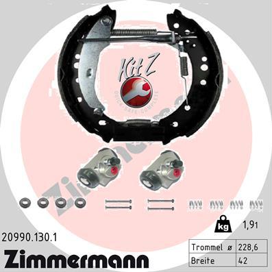 Zimmermann 20990.130.1 - Комплект тормозных колодок, барабанные autodif.ru