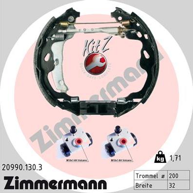 Zimmermann 20990.130.3 - Комплект тормозных колодок, барабанные autodif.ru