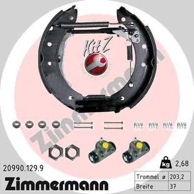 Zimmermann 20990.129.9 - Комплект тормозных колодок, барабанные autodif.ru