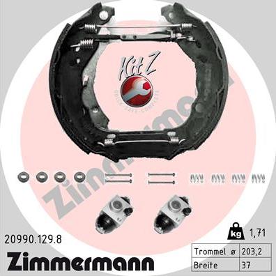Zimmermann 20990.129.8 - Комплект тормозных колодок, барабанные autodif.ru