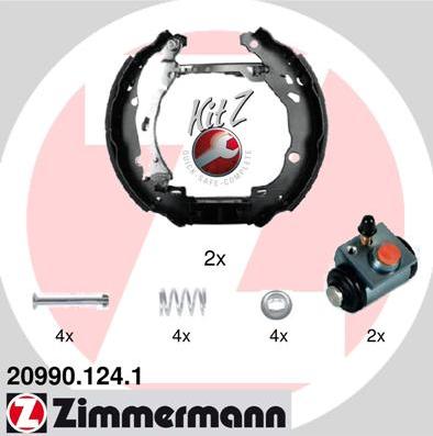 Zimmermann 20990.124.1 - Комплект тормозных колодок, барабанные autodif.ru