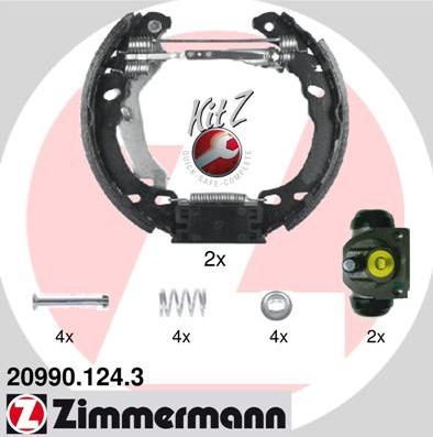 Zimmermann 20990.124.3 - Комплект тормозных колодок, барабанные autodif.ru