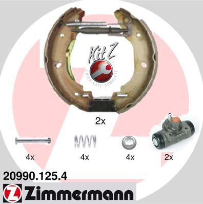 Zimmermann 20990.125.4 - Комплект тормозных колодок, барабанные autodif.ru