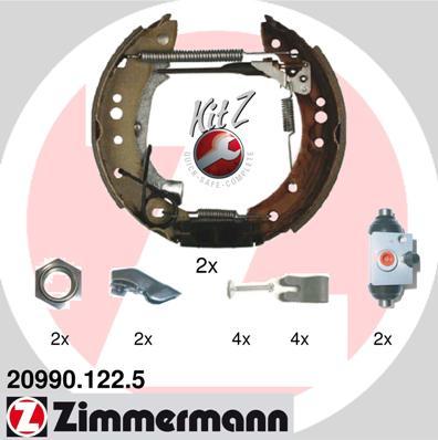 Zimmermann 20990.122.5 - Комплект тормозных колодок, барабанные autodif.ru