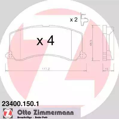 Zimmermann 23400.150.1 - Тормозные колодки, дисковые, комплект autodif.ru