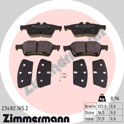Zimmermann 23482.165.2 - Тормозные колодки, дисковые, комплект autodif.ru
