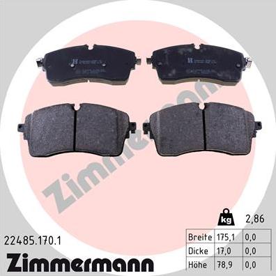 Zimmermann 22485.170.1 - Дисковый тормозной механизм, комплект autodif.ru