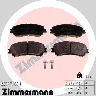 Zimmermann 22347.185.1 - Тормозные колодки, дисковые, комплект autodif.ru