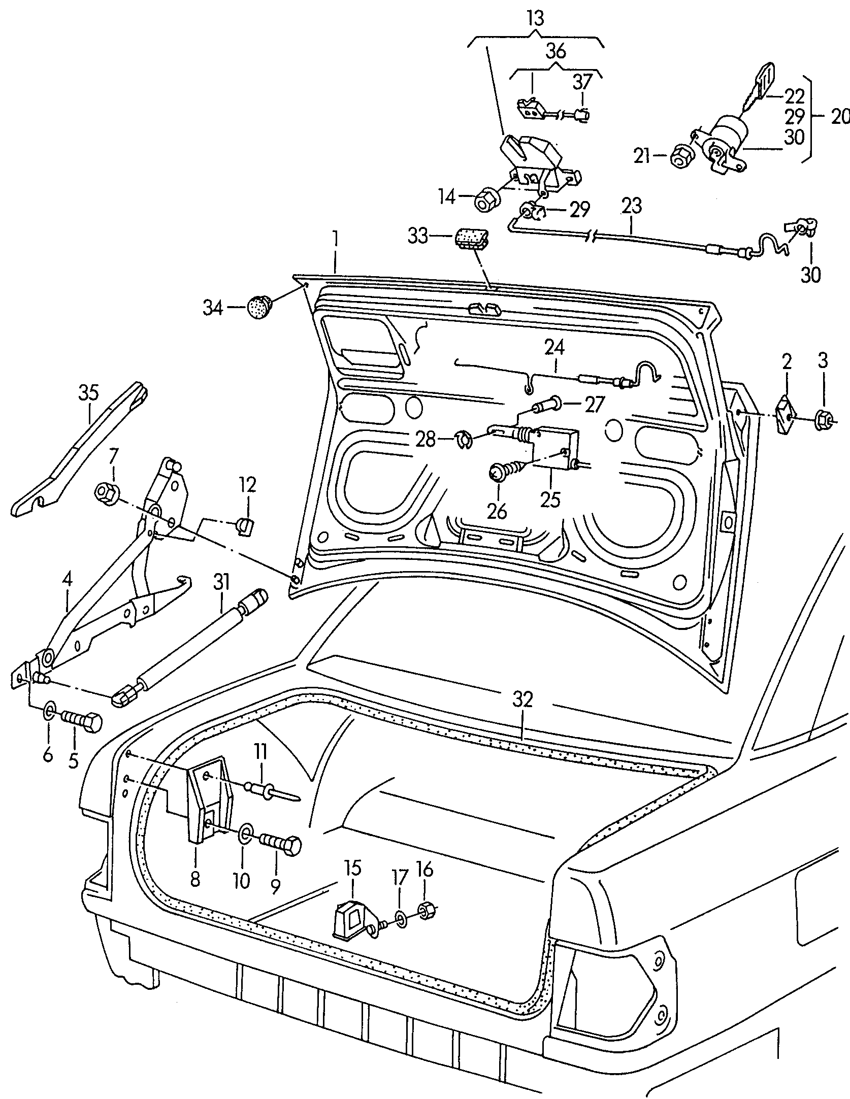 VW 4A5 827 552 - Газовая пружина, упор autodif.ru