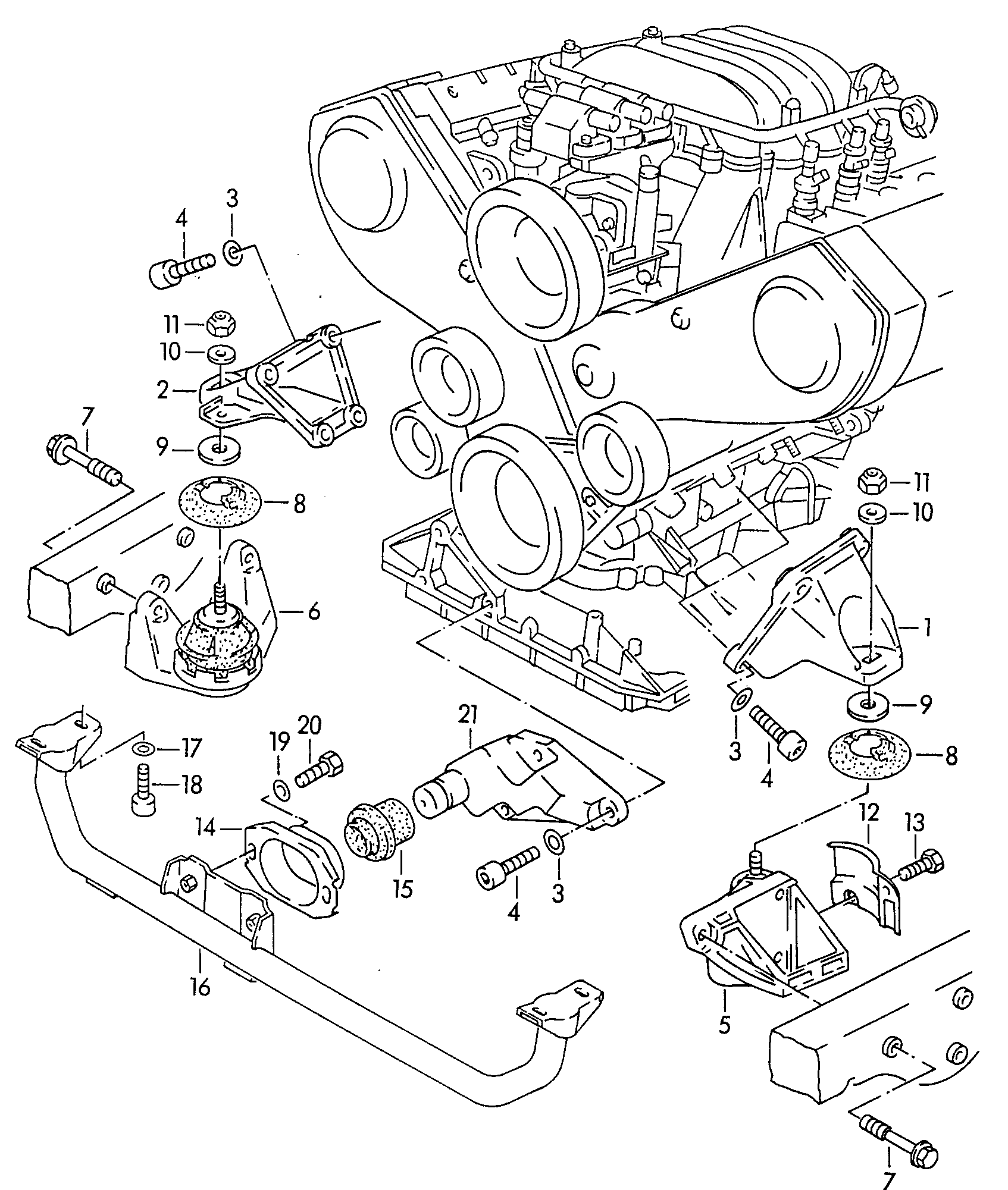 VW 4A0 199 339 - Отбойник, подвеска двигателя autodif.ru