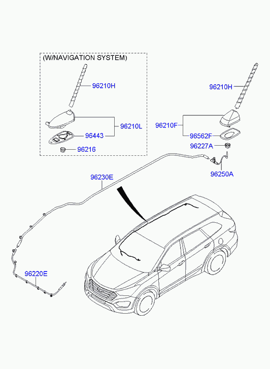 Hyundai 962632E220 - Антенна HYUNDAI Accent (06-),Santa Fe (12-) KIA Ceed (12-) шток OE autodif.ru