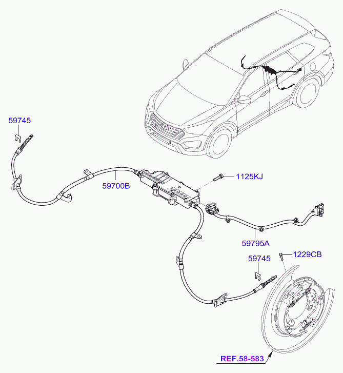 Hyundai 597452C000 - Опорная скоба тросика стояночного тормоза autodif.ru