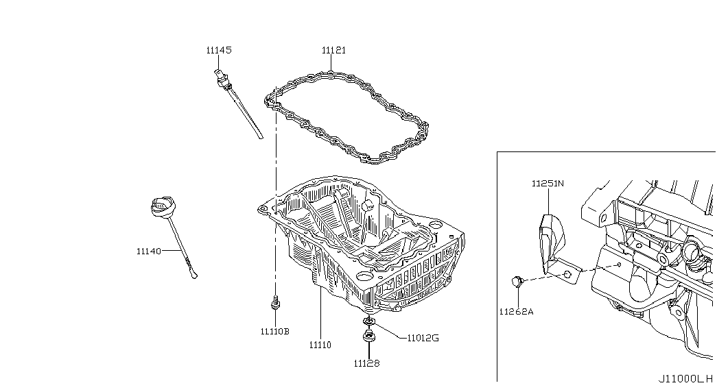 NISSAN 1112800QAA - пробка сливная с шайбой M16x1,5 мм квадрат (шлиц Робертсона) autodif.ru