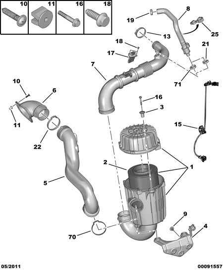 CITROËN 96 749 588 80 - Датчик потока, массы воздуха autodif.ru