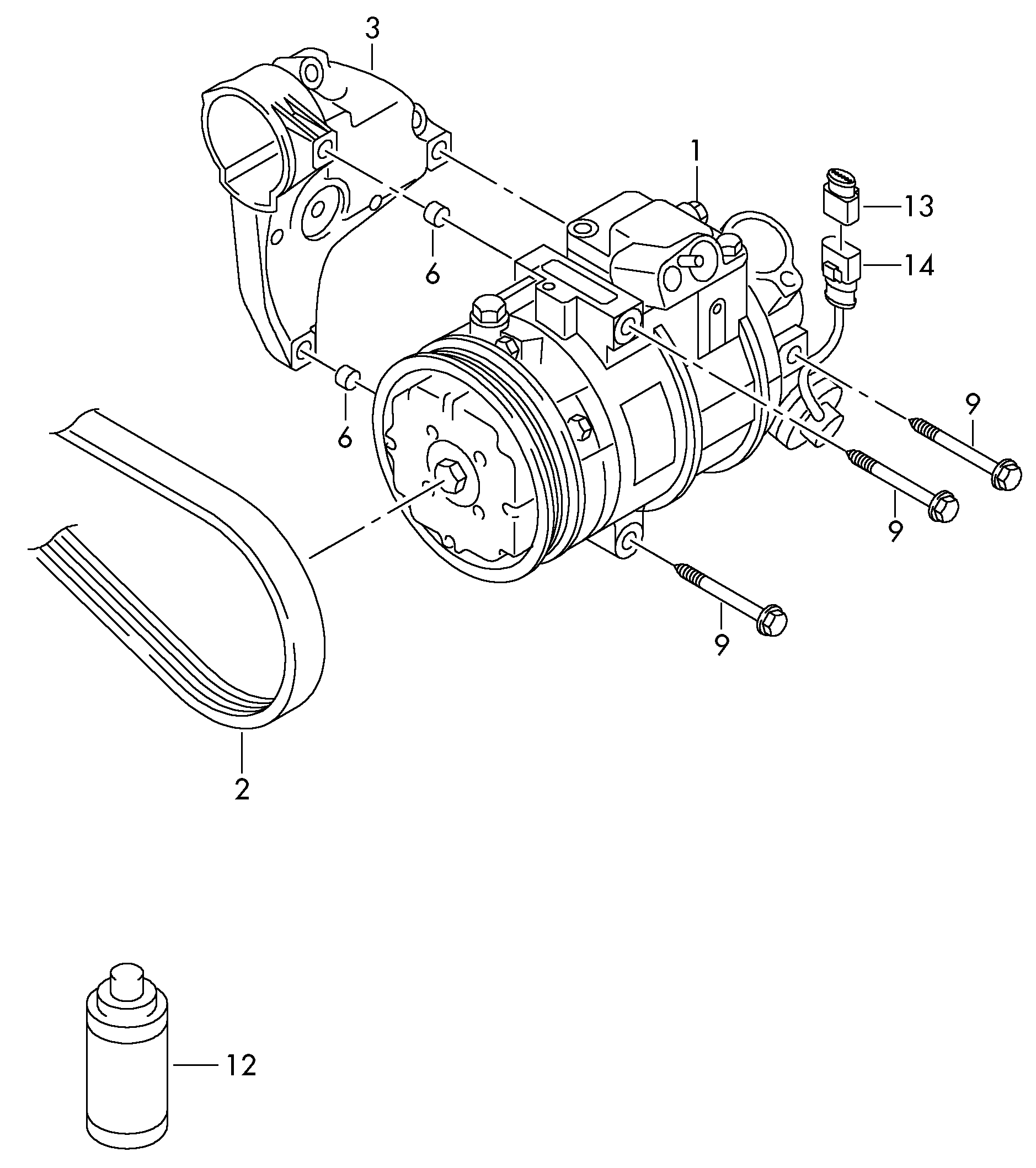 VW 6R0820803E - Компрессор кондиционера autodif.ru