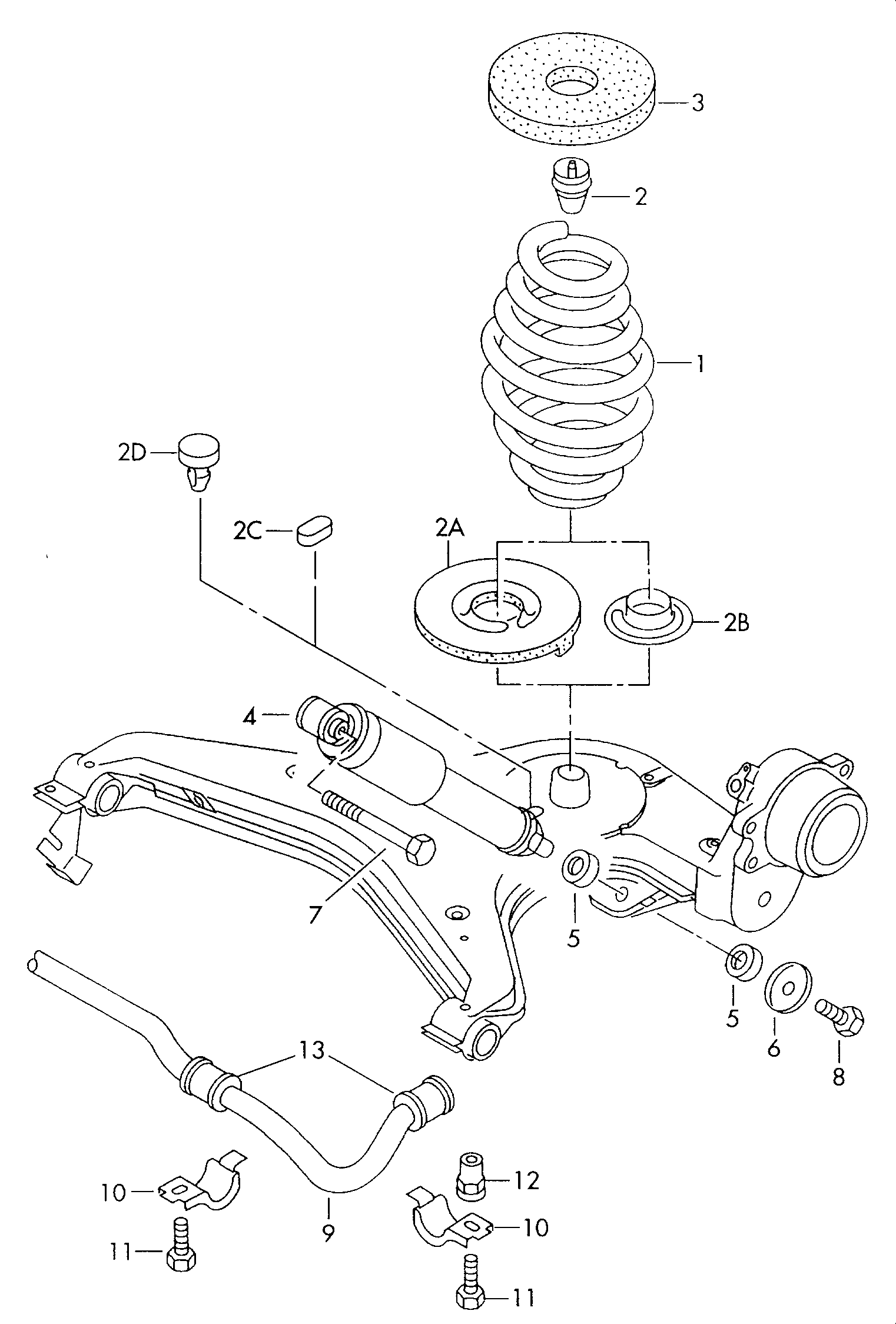 VW 701513121 - Элементы крепления амортизатора autodif.ru